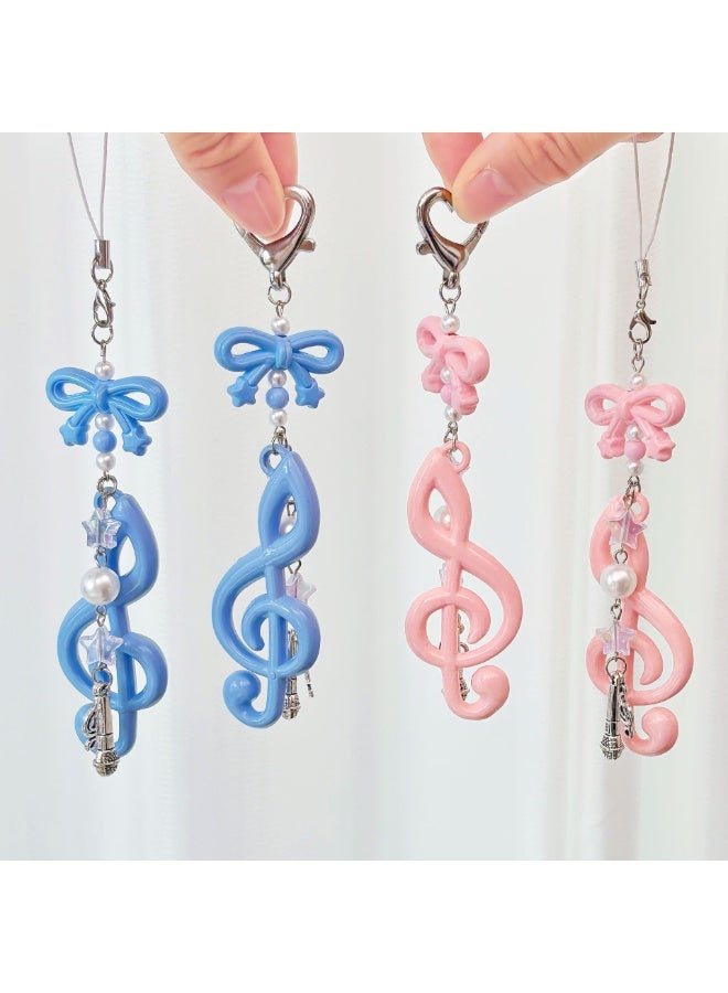 NIBEMINENT Beaded Phone Lanyard, Anti Lost Removable Wrist Strap,Big Note Lovely Bracelet Pendant, Phone Keychain Lanyard - Image 2