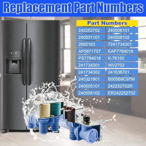 Garsoo 242252702, 240531101 Water Inlet Valve Compatible with Frigidaire, Kenmore, Electrolux, Crosley etc Refrigerator, Replace 2692163, AP5671757, PS7784018, 241734301, K-76150, WV2702 etc, 1 Year warranty - Image 3