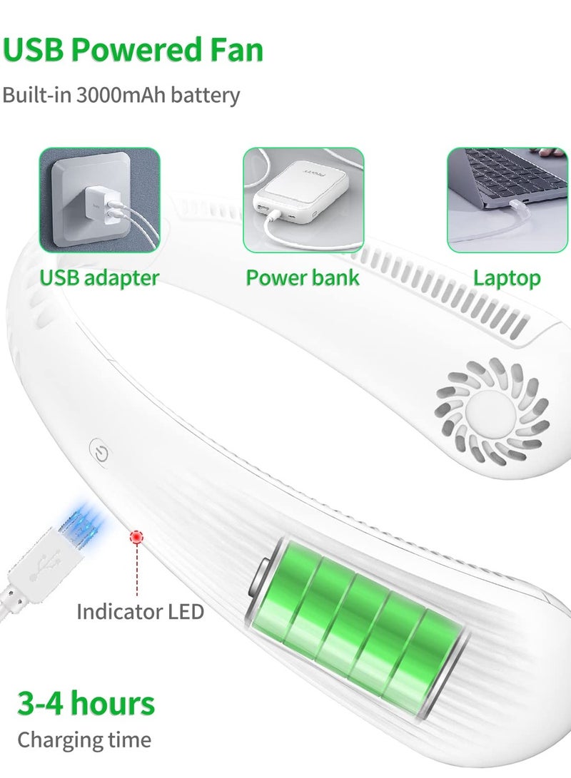 SOLARAE Neck Fan Portable Bladeless Neck Fan Ideal for Personal Fan 3 Speed Bladeless Fan Cools Quietly Adjustable Angle, Hands-Free Neck Fan for Outdoor and Indoor Use Rechargeable 62 Wraparound Air Outlets - Image 5