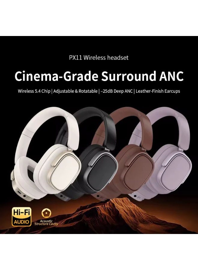 Digitplus Wireless Headset – ANC Headphones with -25dB Noise Cancellation, Bluetooth 5.4 & Leather Earcups mutlicolour - Image 3