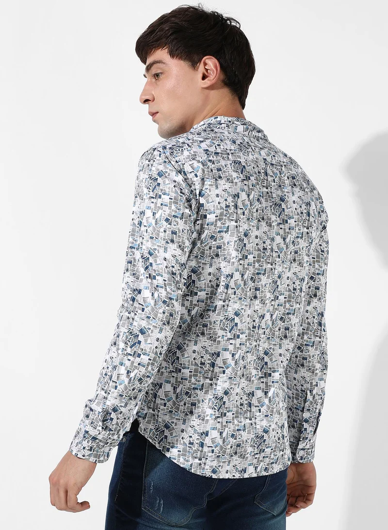 CAHOOT  Men's Abstract Print Button Up Cotton Shirt for Men | Best Price UAE