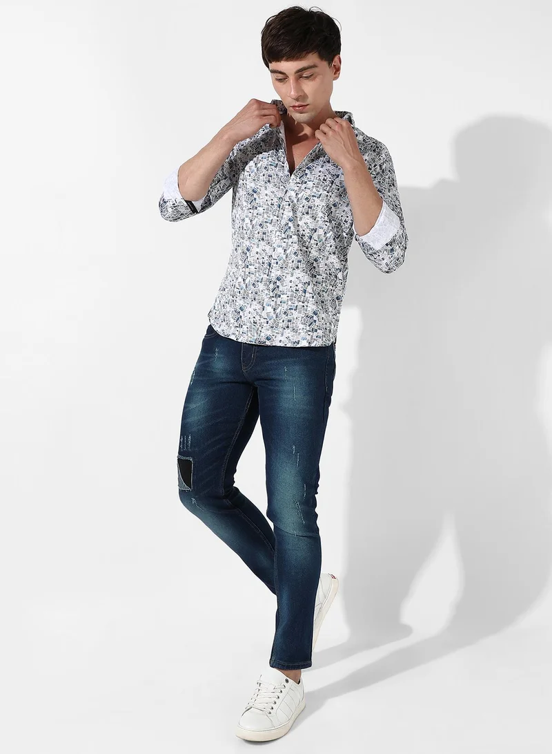 CAHOOT  Men's Abstract Print Button Up Cotton Shirt for Men | Best Price UAE