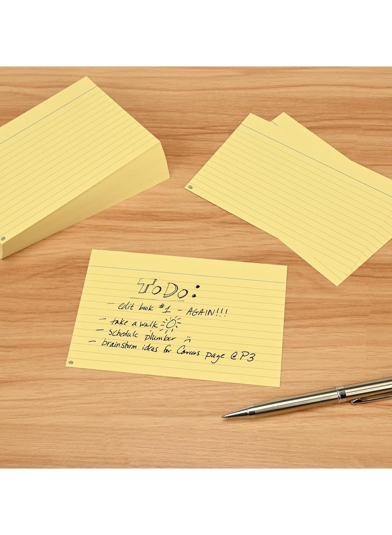 FIS® Ruled Record Cards or Index Cards, Size:5"x3" Inches (127x76mm), Two Sides Single Ruled, 240gsm, 100 Sheets Per Packet, Packet of 3 Pieces, Yellow Color-FSIC53YL-3 - Image 3
