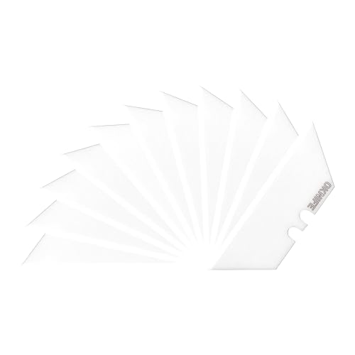 OKNIFE Premium Ceramic Utility Knife Blades, 10-Pack - Zirconium Oxide Flat Brushing Polishing Blade Compatible with Otacle U1,U1 Pro & U1 Ultra, Fits Most Utility Knives (White)