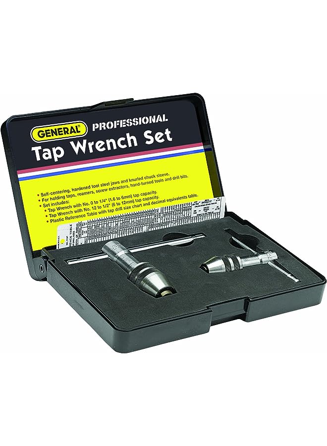 General Tools Tools Professional Standard Tap Wrenches #167 - Threading with Reference Table for 0 to 1/2-Inch Taps Set of 2  - Image 1