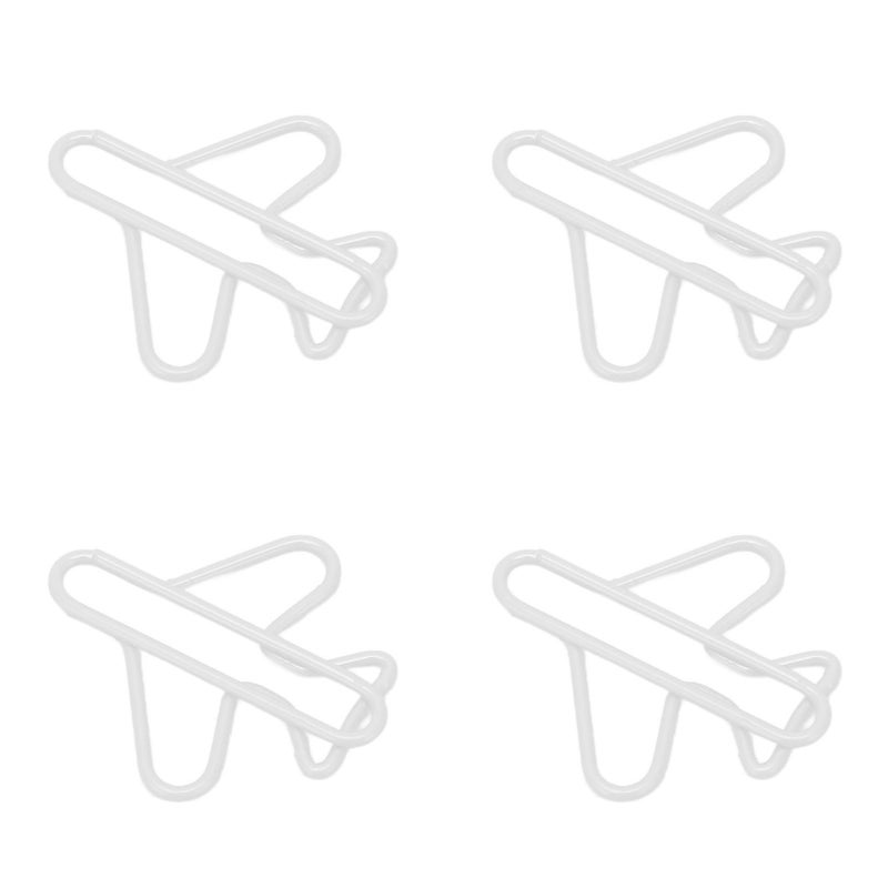 100Pcs Cute Paper Clips Plane Shaped Style Covered Wire Light Durable Fancy Paperclips for Working Study Sorting White - Image 4