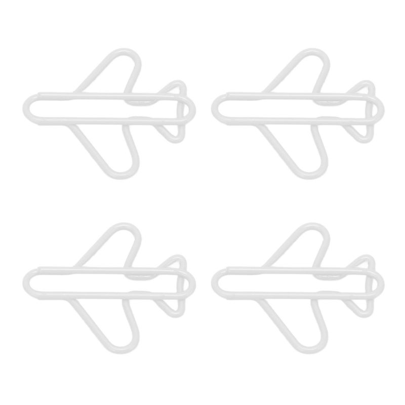 100Pcs Cute Paper Clips Plane Shaped Style Covered Wire Light Durable Fancy Paperclips for Working Study Sorting White - Image 5