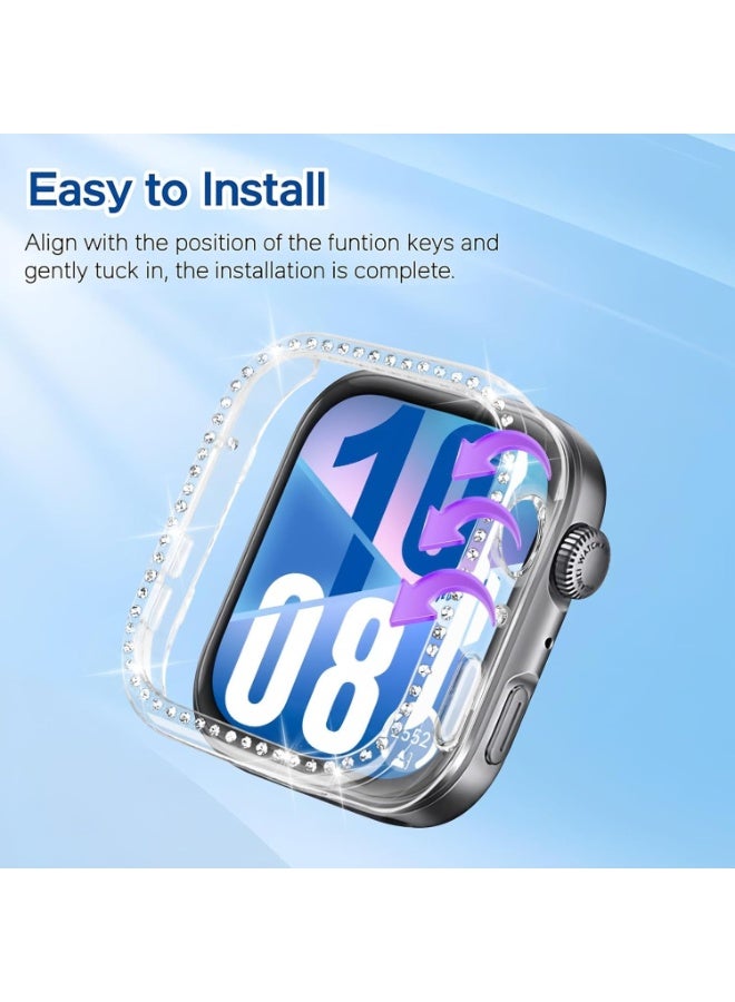 Bling Case Without screen protector for Huawei Watch Fit 4, Hard PC Frame Case, Crystal Diamonds Bumper Cover for Women Girls, Slim Protective Cover for Huawei Watch Fit 4 (clear) - Image 2