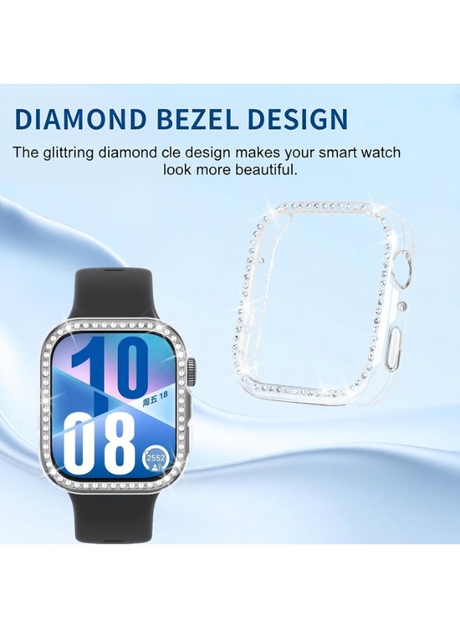 Bling Case Without screen protector for Huawei Watch Fit 4, Hard PC Frame Case, Crystal Diamonds Bumper Cover for Women Girls, Slim Protective Cover for Huawei Watch Fit 4 (clear) - Image 4