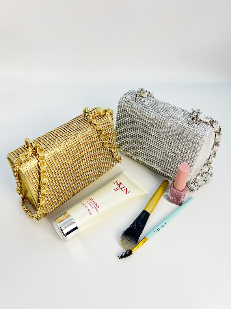 Fashion Diamond-Encrusted Party Bag Wedding Evening Dress Bag Clutch Bag Chain Shoulder Cheongsam Bag Women'S Coin Purse - Image 5