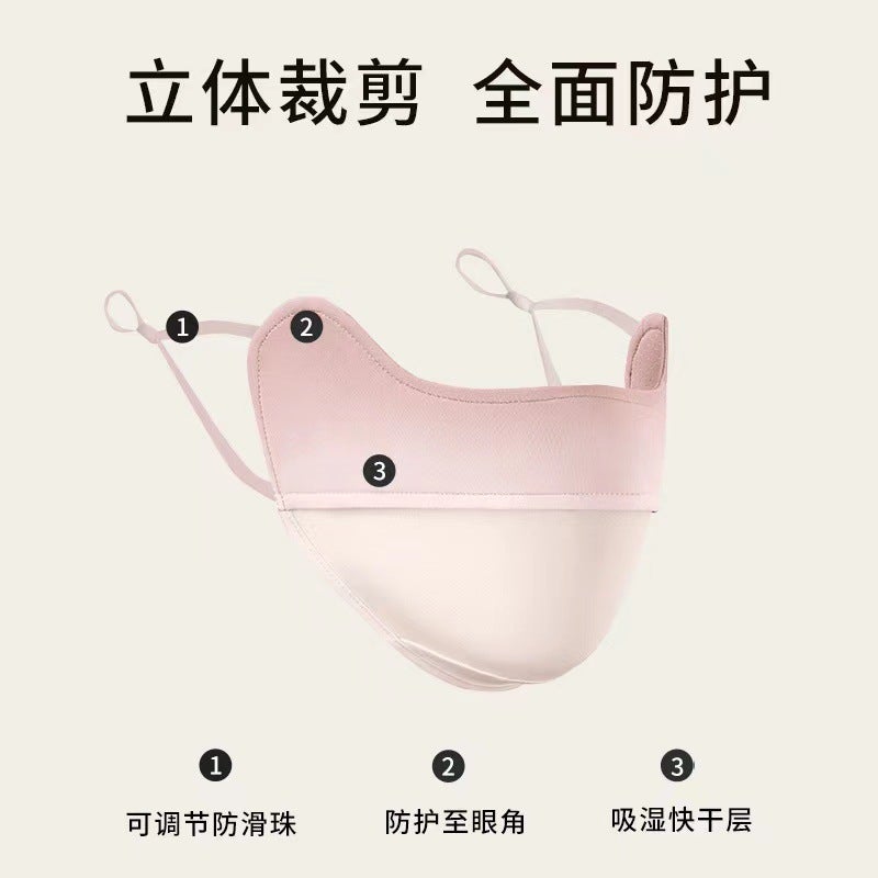 Style] Blush Sunscreen Mask 3D Stereo Gradient Mask Anti-Uv Nylon Ice Silk Eye Protection - Image 5