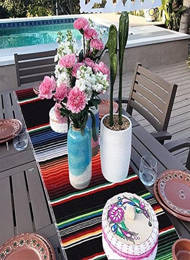 Hovico Mexican Table Runner, 14 x 84 Inch Mexican Serape Table Runner, Woven Table Runner for Mexican Party Wedding Decorations Outdoor Picnics Dining Table Birthday Parties (Lake Blue)¡­ - Image 5