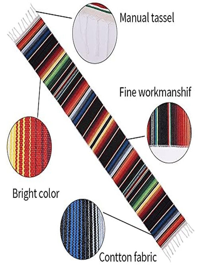Hovico Mexican Table Runner, 14 x 84 Inch Mexican Serape Table Runner, Woven Table Runner for Mexican Party Wedding Decorations Outdoor Picnics Dining Table Birthday Parties (Lake Blue)¡­ - Image 4