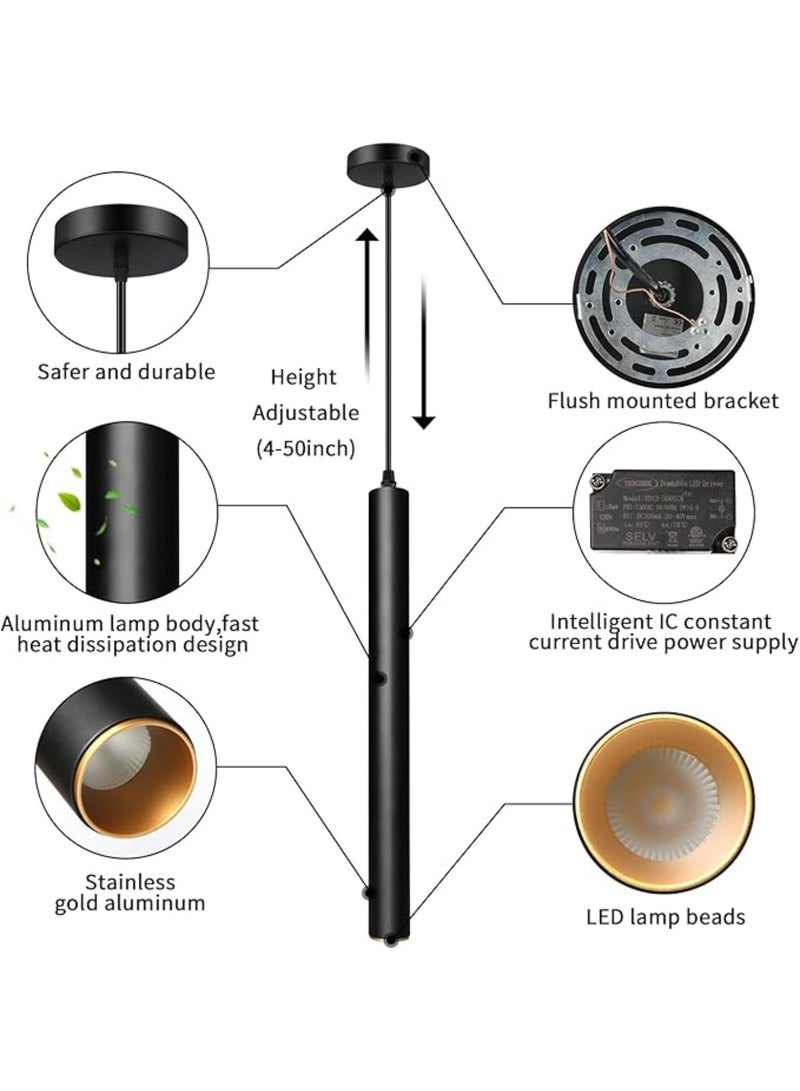 عربست مصباح معلق حديث طويل معلق من الألومنيوم معلق من الألومنيوم مصباح تسليط الضوء على السقف، مصباح إضاءة جزيرة المطبخ واحد تركيبات إضاءة غرفة النوم مصباح إضاءة أسفل السرير غرفة المعيشة 5 وات أضواء معلقة - Image 5