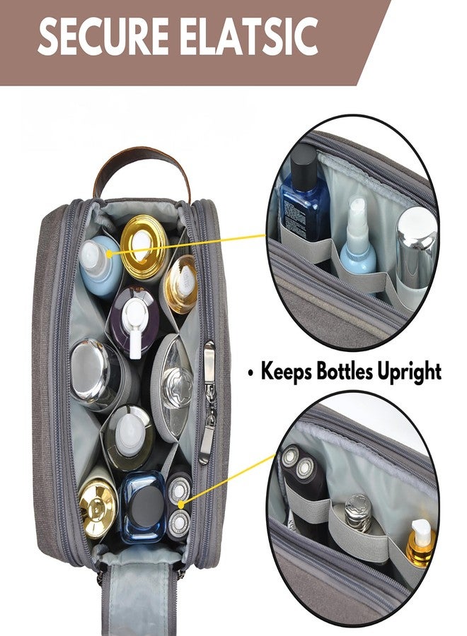 NGIL Traveling Toiletry Bag, Canvas Toiletry Organizer for Women and Men, Cosmetic Case, Skincare, Shaving Kit Organizer Traveling Toiletry Bag (Gray, Medium) - Image 4
