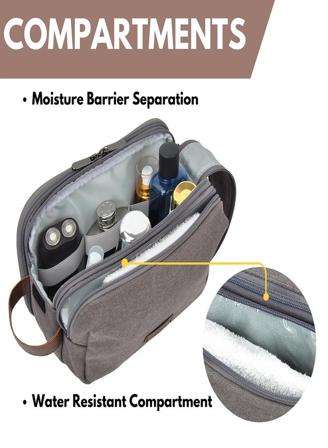NGIL Traveling Toiletry Bag, Canvas Toiletry Organizer for Women and Men, Cosmetic Case, Skincare, Shaving Kit Organizer Traveling Toiletry Bag (Gray, Medium) - Image 3