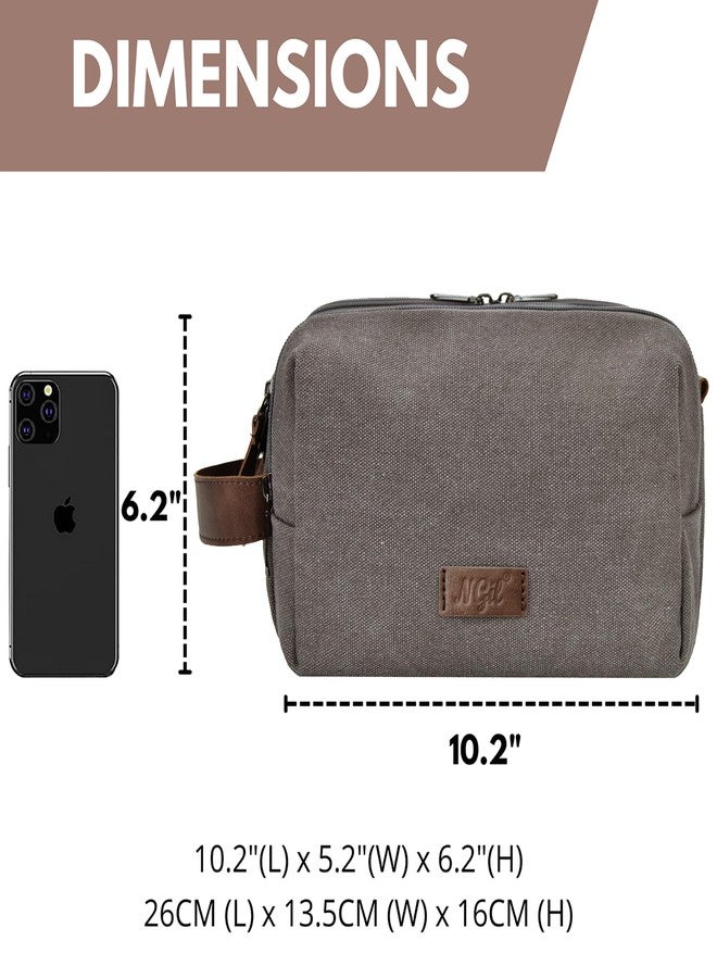 NGIL Traveling Toiletry Bag, Canvas Toiletry Organizer for Women and Men, Cosmetic Case, Skincare, Shaving Kit Organizer Traveling Toiletry Bag (Gray, Medium) - Image 2