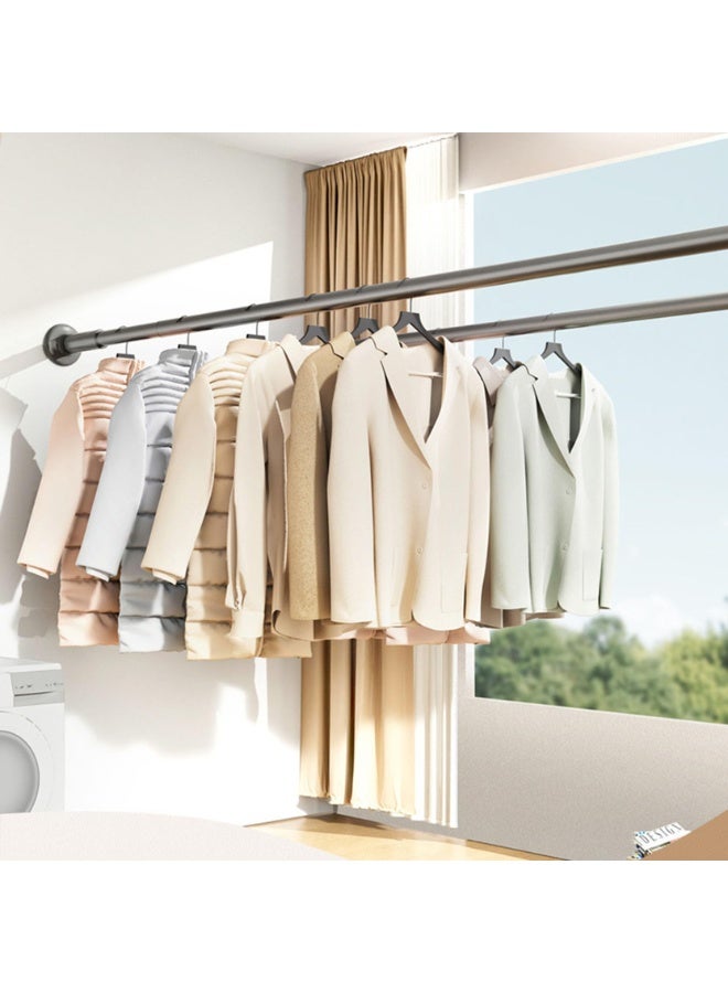 بيت الأناقة قضيب ستارة دش AraHome مقاوم للصدأ بطول 1.1 إلى 1.9 متر، قضيب تلسكوبي من الفولاذ المقاوم للصدأ بشد زنبركي قابل للتعديل، لا يحتاج إلى حفر، سهل التركيب، لا يصدأ - Image 5