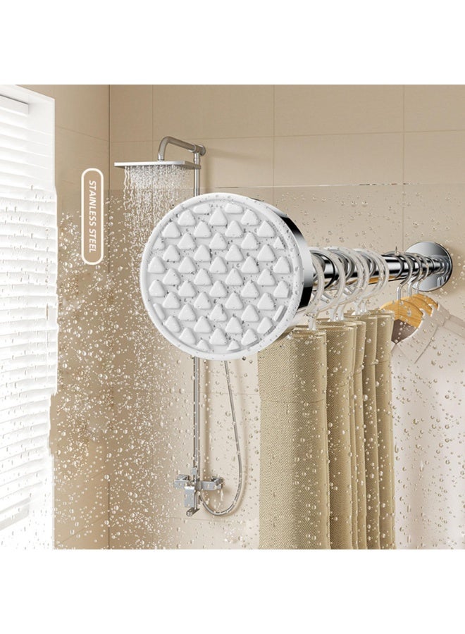 بيت الأناقة قضيب ستارة دش AraHome مقاوم للصدأ بطول 1.1 إلى 1.9 متر، قضيب تلسكوبي من الفولاذ المقاوم للصدأ بشد زنبركي قابل للتعديل، لا يحتاج إلى حفر، سهل التركيب، لا يصدأ - Image 2