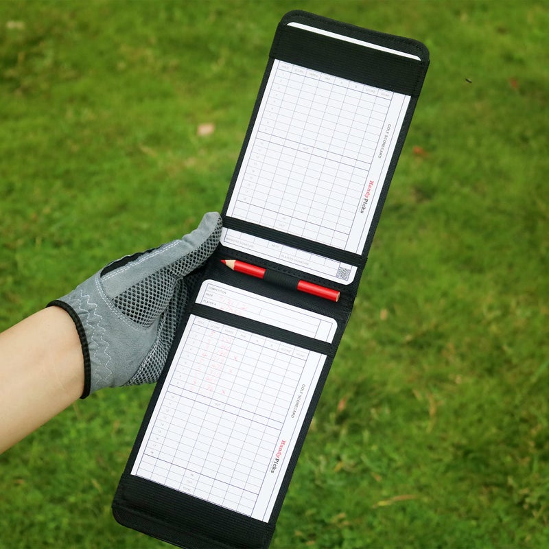 Handy Picks Leather Golf Scorecard Holder | Yardage Book Cover | Scorecard n Pencil Included | Brown - Image 4