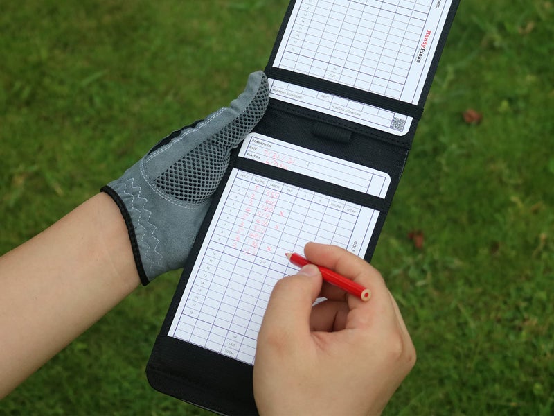 Handy Picks Leather Golf Scorecard Holder | Yardage Book Cover | Scorecard n Pencil Included | Brown - Image 3