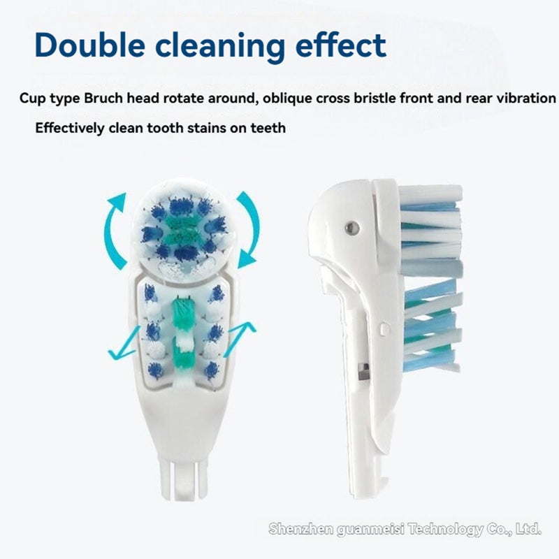 رأس فرشاة أسنان كهربائية بديلة متعددة الاتجاهات مناسبة لأنماط فرشاة الأسنان 3733 4732 4734 باللون الأبيض - Image 3