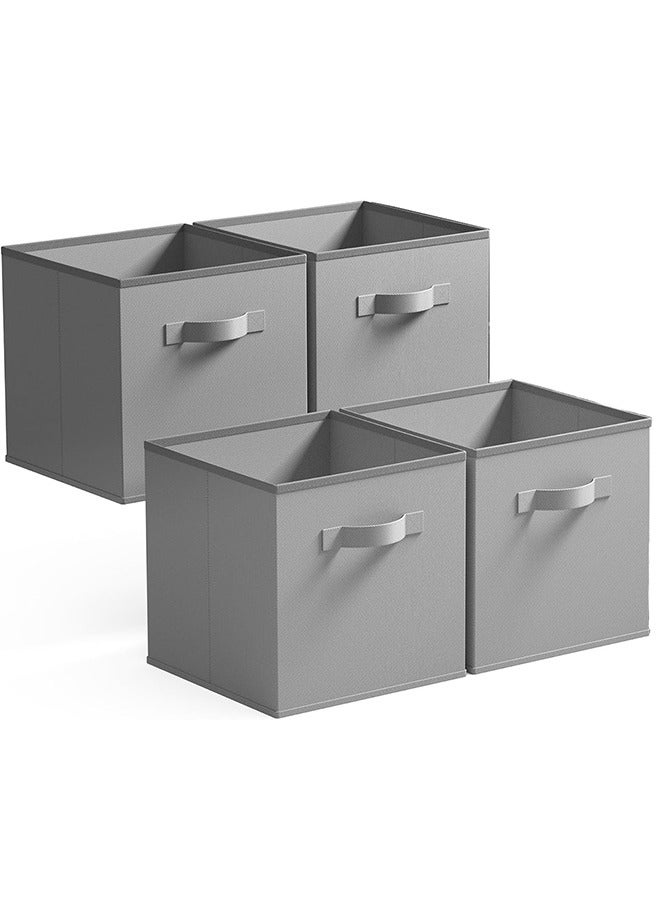 4 Pack Cube Storage Boxes Fabric Square Storage Cubes 28x28 for Shelves Collapsible Cubby Storage Bins for Organising Clothes Accessory Toys - Image 1