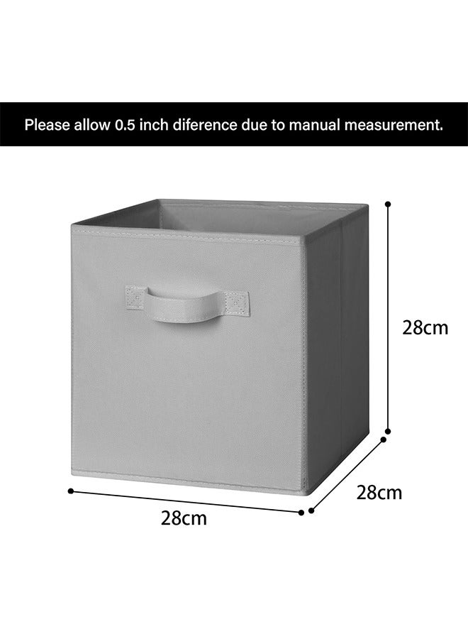 4 Pack Cube Storage Boxes Fabric Square Storage Cubes 28x28 for Shelves Collapsible Cubby Storage Bins for Organising Clothes Accessory Toys - Image 5
