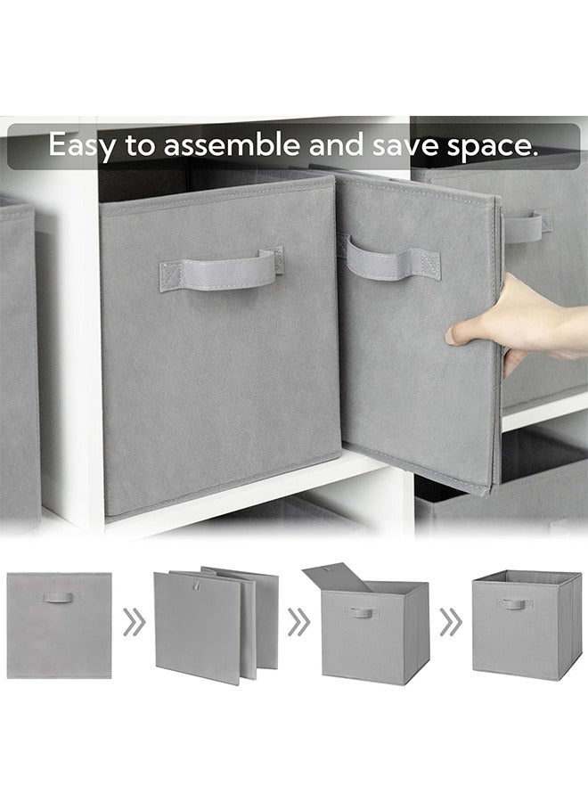 4 Pack Cube Storage Boxes Fabric Square Storage Cubes 28x28 for Shelves Collapsible Cubby Storage Bins for Organising Clothes Accessory Toys - Image 3