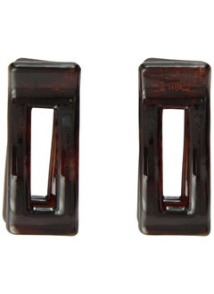 CARAVAN Small Single Prong Salon Clips With Square Opening In Tortoise Shell Crock Pairs 