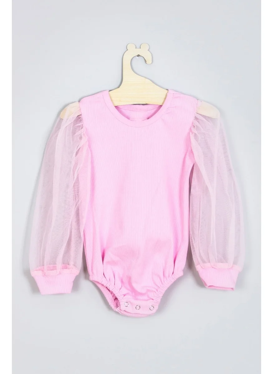 ادا بيبيك تشوكوك Ada Baby Child Bodysuit with Tulle Sleeves and Ribbed Snaps 004