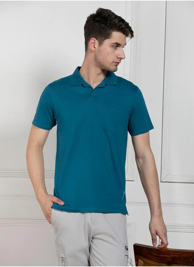 دينيس لينغو Regular Fit Solid Polo with Patch Pocket