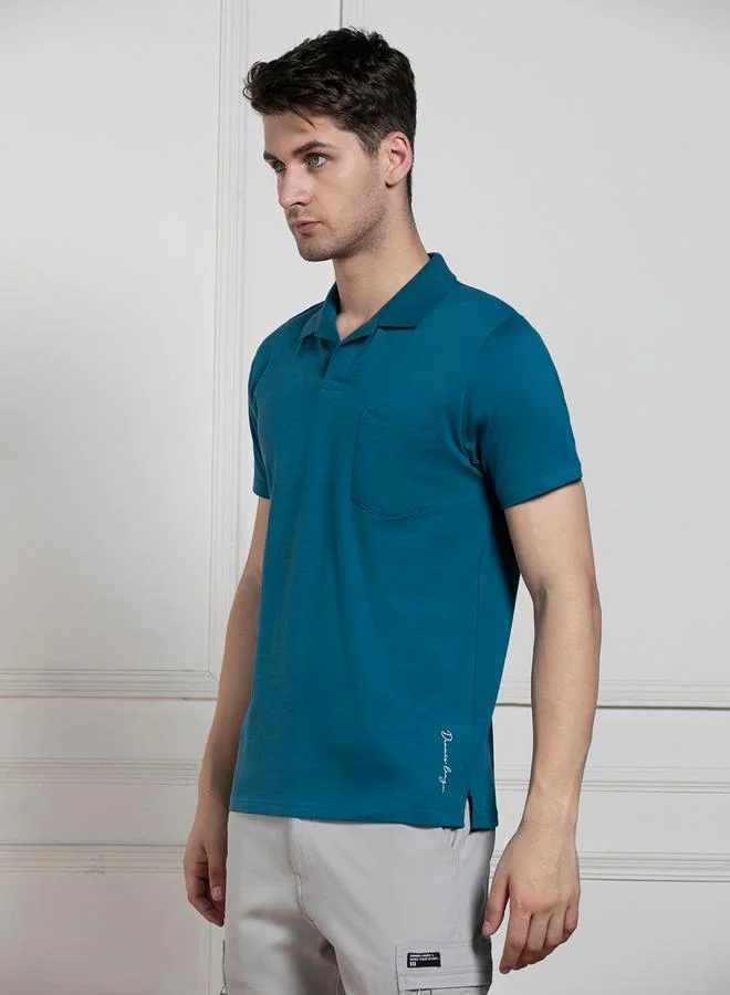 Dennis Lingo Regular Fit Solid Polo with Patch Pocket by Styli