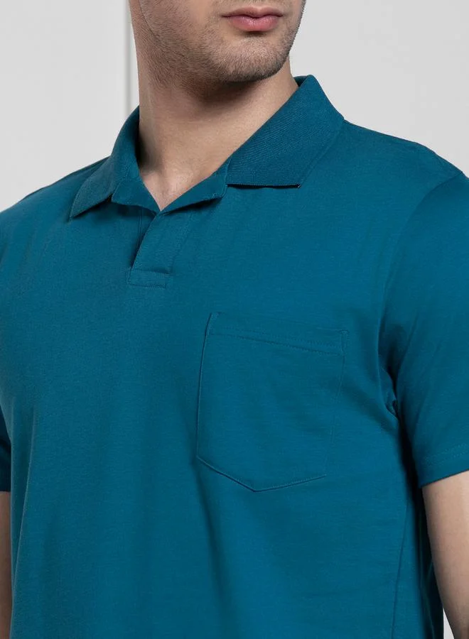 Dennis Lingo Regular Fit Solid Polo with Patch Pocket by Styli