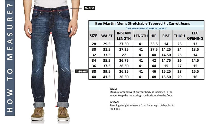 Ben Martin Men's Tapered Fit Jeans || Carrot Fit Jean's for Men || Relax Fit Denim for Man || High Rise Stretchable Casual Jean:s || Narrow Bottom Jean s for Men:s || Grey Jeans for Men-s, 36 - Image 5