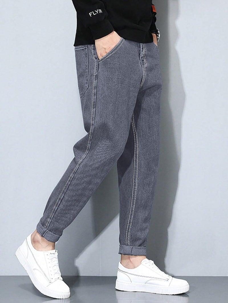 Ben Martin Men's Tapered Fit Jeans || Carrot Fit Jean's for Men || Relax Fit Denim for Man || High Rise Stretchable Casual Jean:s || Narrow Bottom Jean s for Men:s || Grey Jeans for Men-s, 36 - Image 2