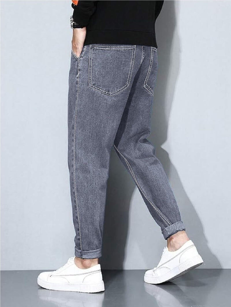 Ben Martin Men's Tapered Fit Jeans || Carrot Fit Jean's for Men || Relax Fit Denim for Man || High Rise Stretchable Casual Jean:s || Narrow Bottom Jean s for Men:s || Grey Jeans for Men-s, 36 - Image 3