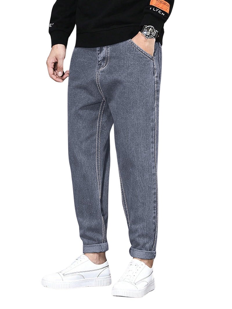 Ben Martin Men's Tapered Fit Jeans || Carrot Fit Jean's for Men || Relax Fit Denim for Man || High Rise Stretchable Casual Jean:s || Narrow Bottom Jean s for Men:s || Grey Jeans for Men-s, 36 - Image 1