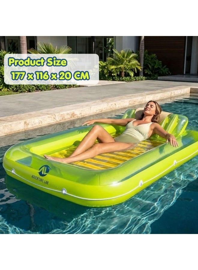 Adventure Lab Inflatable Tanning Pool Lounge Float with Pillow – 70” Suntan Pool Float, Personal Sunbathing Lounger for Adults, Large Inflatable Pool Raft for Swimming Pool, Beach & Summer Relaxation - Image 2