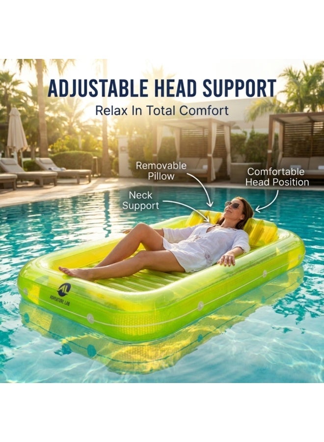 Adventure Lab Inflatable Tanning Pool Lounge Float with Removable Pillow – Large 200 x 135 cm Suntan Pool Float for Adults, Personal Cooling Pool Raft, Heavy-Duty UV Resistant Vinyl Lounger for Pool, Beach & Summer Relaxation - Image 4