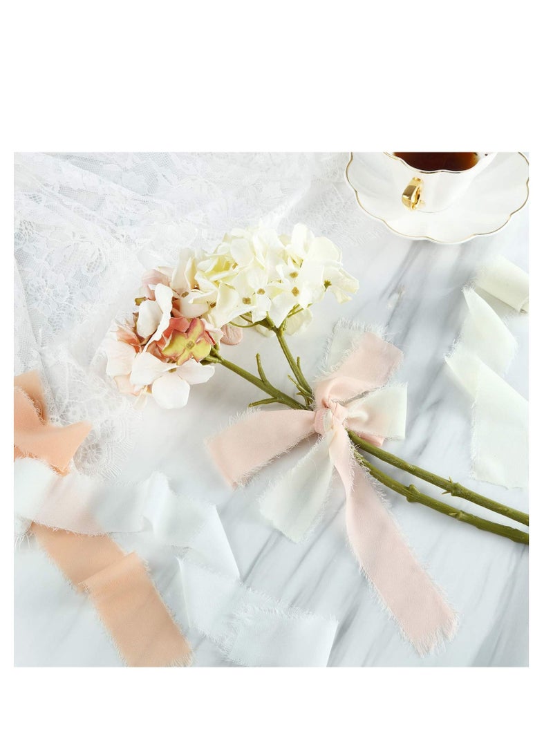 KASTWAVE 6 Rolls Gift and Bouquet Wrap Ribbon Handmade Fringe Chiffon 3.5x450cm - Image 4