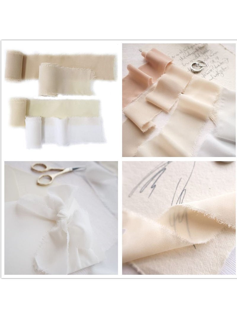 KASTWAVE 6 Rolls Gift and Bouquet Wrap Ribbon Handmade Fringe Chiffon 3.5x450cm - Image 3