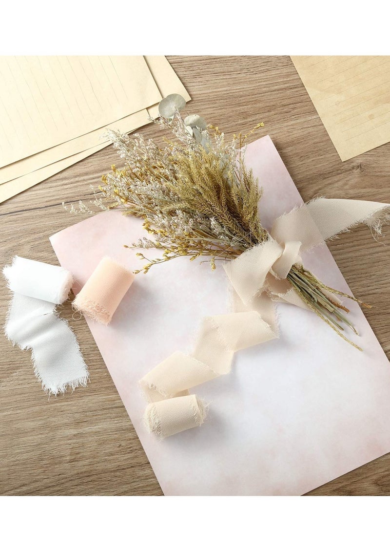 KASTWAVE 6 Rolls Gift and Bouquet Wrap Ribbon Handmade Fringe Chiffon 3.5x450cm - Image 5