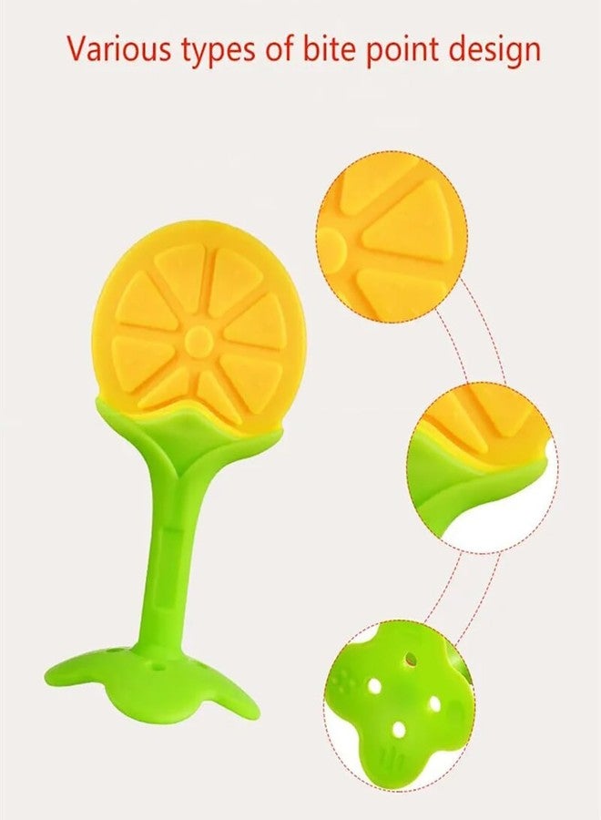 Bubblino Fruit-Shaped Silicone Teether Set of 2 | BPA-Free Teething Toys for Babies 0-12 Months | Soft Gum Relief Chew Toys, Easy Grip Infant Teether (Multicolor) - Image 2