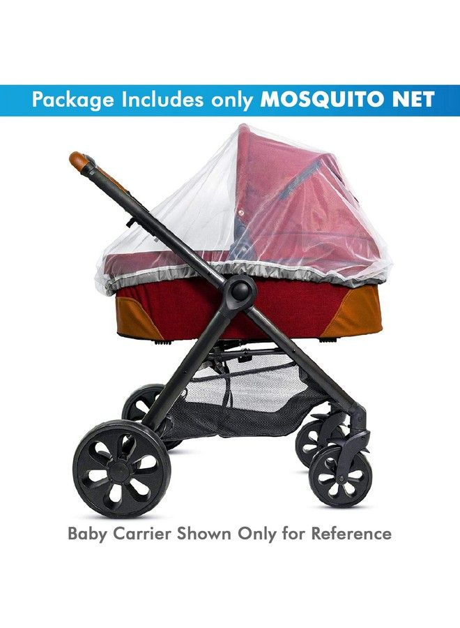 Lifekrafts New And Upgraded Fabric With Drawsting Mosquito Net For Baby Carriers Pram Stroller Car Seats Cradles. 29 X 21 Inch Outdoor Baby Gift Unisex ; White (1 Pack) With 1 Free Portable Carry Pouch - Image 3