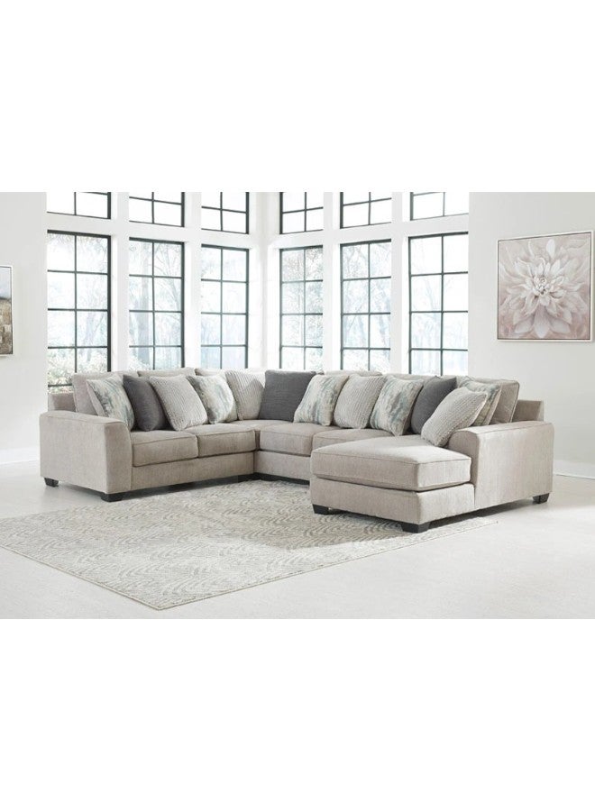 هوم جويز كنبة زاوية خشب سويدي منجد بالكتان - تصميم على شكل حرف U - بيج - Image 1