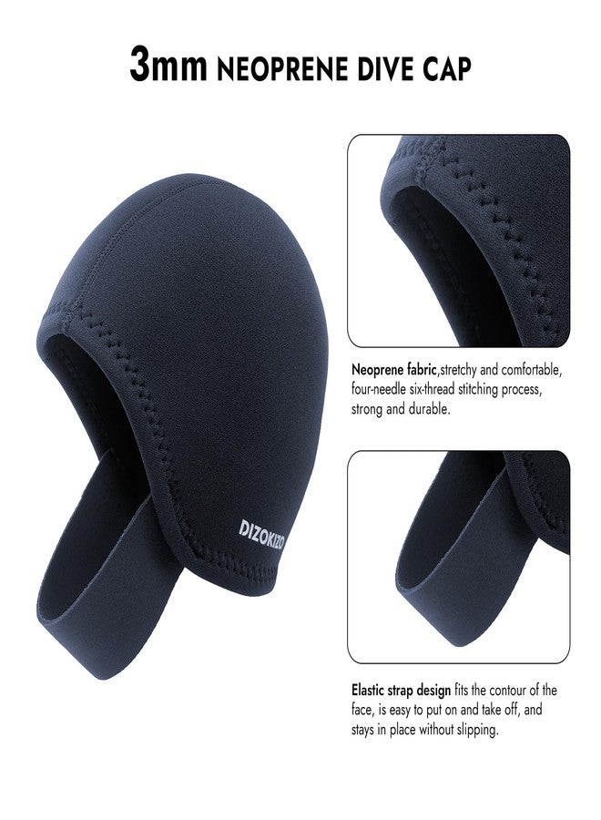 Dizokizo Neoprene Diving Hood for Men Women, Thermal Wetsuit Hood Swim Cap with Chin Straps, 3mm Diving Headgear Surfing Head Cover for Water Sports Scuba Snorkeling Kayaking Sailing (XL) - Image 2