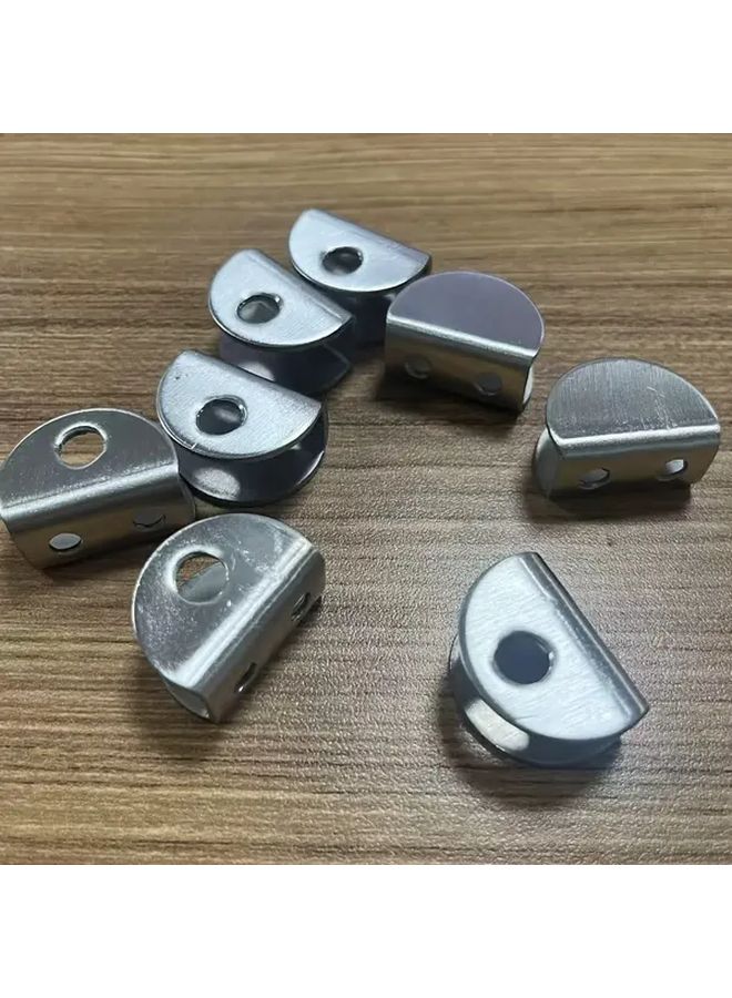 8pcs Silvery Adjustable Glass Shelf Brackets Heavy Duty Clamps For 4 8mm Wood Glass Wall Mount - Image 3