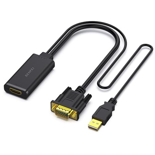 BENFEI VGA to HDMI Adapter, 1080P Converter with Audio from Computer/Laptop VGA Source to HDMI TV/Monitor - Image 1