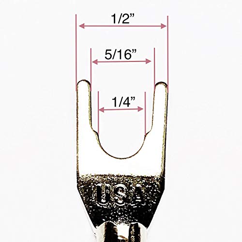 CNCESS CESS-125L Spades Fork Plug to Twist Binding Post Banana Female Jack Socket Y Plug Terminal, 4 Pack (Large Fork) - Image 5